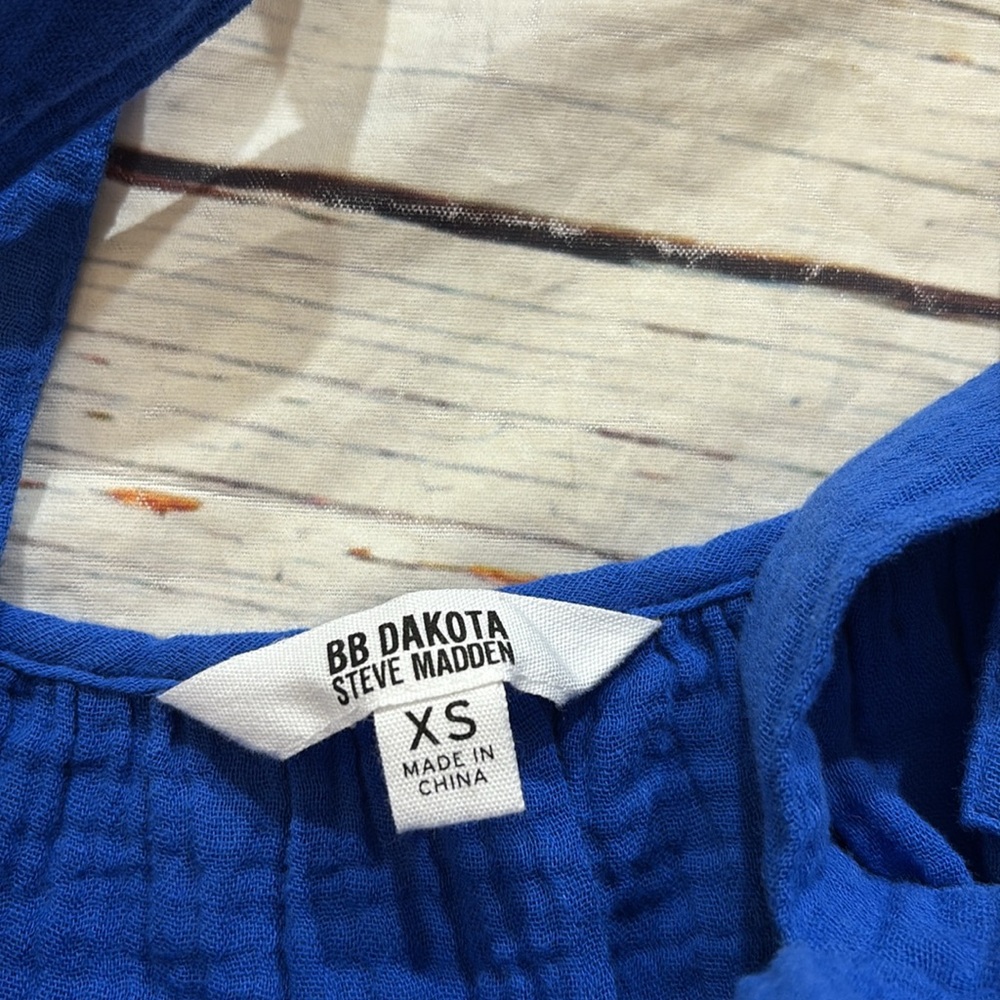 NWOT BB Dakota Steve Madden Blue Gauze Tiered Maxi Dress sz XS - Picture 6 of 9